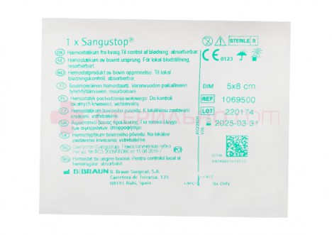 Гемостатическая губка Сангустоп, 5x8 см