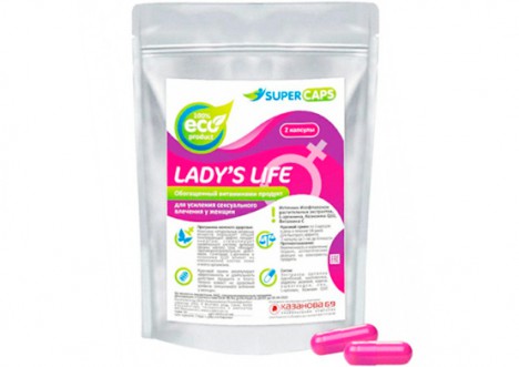Возбуждающее средство для женщин Ladys Life (Лэдис Лайф), 2 капсулы